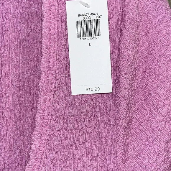 Old Navy NWT lavender purple scrunchy short sleeve scoop neck baby tee large - Picture 4 of 5